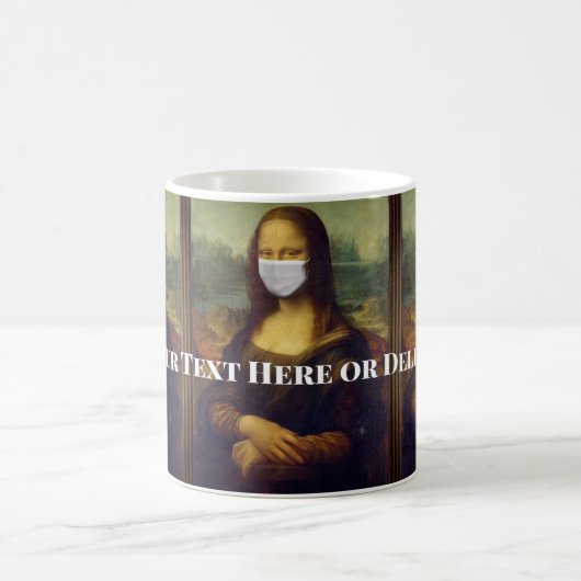 Benutzerdefinierter Text Mona Lisa Malerei mit Ges Kaffeetasse (Mittel)