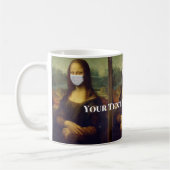 Benutzerdefinierter Text Mona Lisa Malerei mit Ges Kaffeetasse (Links)