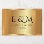 Benutzerdefinierter Text Monogramm Save the Date G Schaumweinetikett (Einzelnes Label)