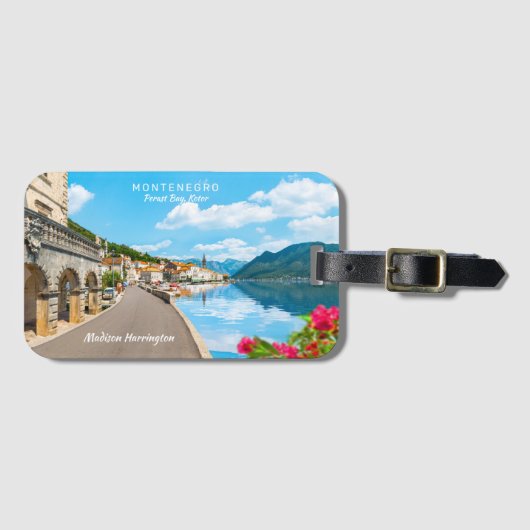 Benutzerdefinierter Text Montenegro Gepäckanhänger (Vorderseite (Horizontal))