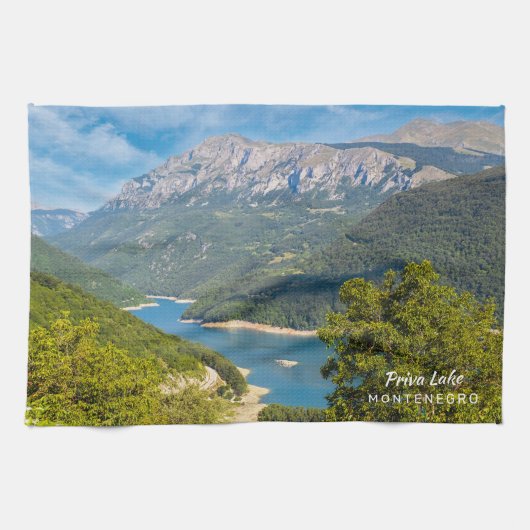 Benutzerdefinierter Text Montenegro Geschirrtuch (Horizontal)