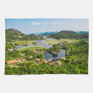 Benutzerdefinierter Text Montenegro Geschirrtuch