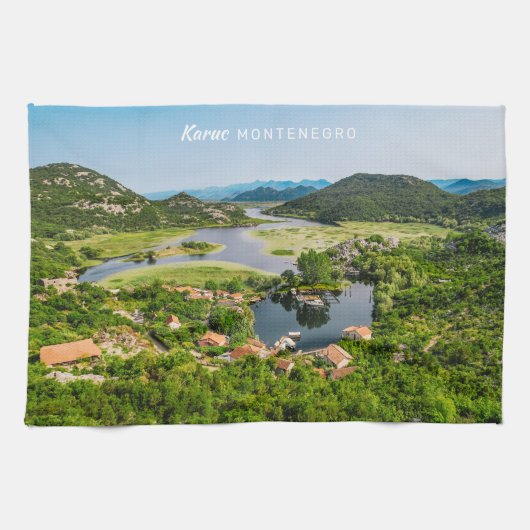 Benutzerdefinierter Text Montenegro Geschirrtuch (Horizontal)