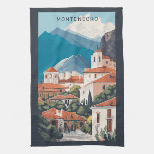 Benutzerdefinierter Text Montenegro Geschirrtuch