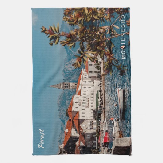 Benutzerdefinierter Text Montenegro Geschirrtuch (Vertikal)
