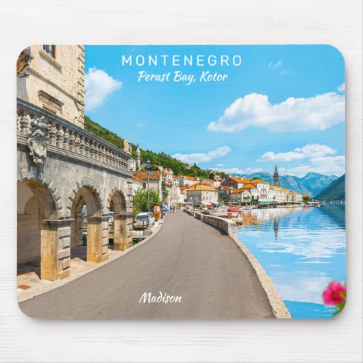 Benutzerdefinierter Text Montenegro Mousepad (Vorne)