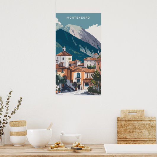 Benutzerdefinierter Text Montenegro Poster (Küche)