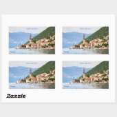 Benutzerdefinierter Text Montenegro Rechteckiger Aufkleber (Blatt)