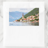 Benutzerdefinierter Text Montenegro Rechteckiger Aufkleber (Tasche)