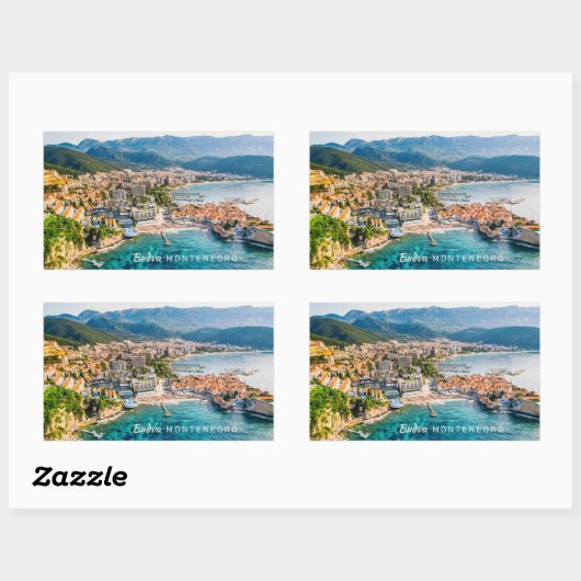 Benutzerdefinierter Text Montenegro Rechteckiger Aufkleber (Blatt)