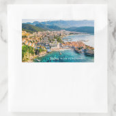 Benutzerdefinierter Text Montenegro Rechteckiger Aufkleber (Tasche)