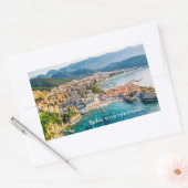 Benutzerdefinierter Text Montenegro Rechteckiger Aufkleber (Umschlag)