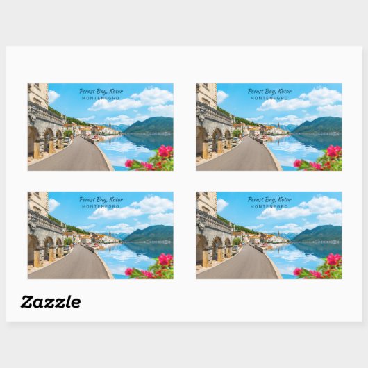 Benutzerdefinierter Text Montenegro Rechteckiger Aufkleber (Blatt)