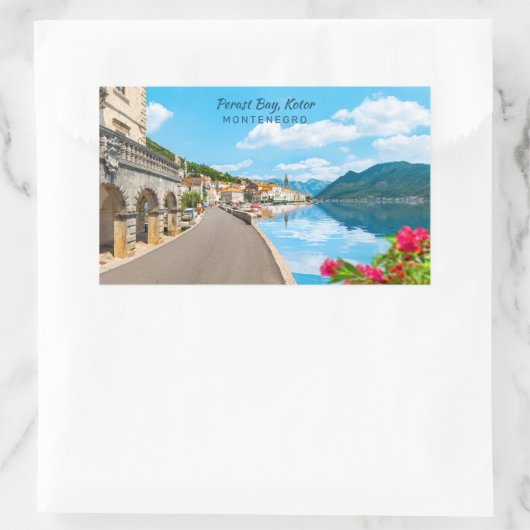 Benutzerdefinierter Text Montenegro Rechteckiger Aufkleber (Tasche)