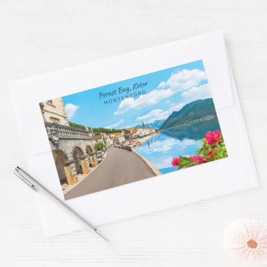 Benutzerdefinierter Text Montenegro Rechteckiger Aufkleber (Umschlag)