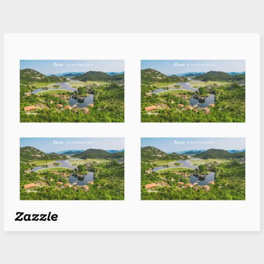 Benutzerdefinierter Text Montenegro Rechteckiger Aufkleber (Blatt)