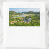 Benutzerdefinierter Text Montenegro Rechteckiger Aufkleber (Tasche)