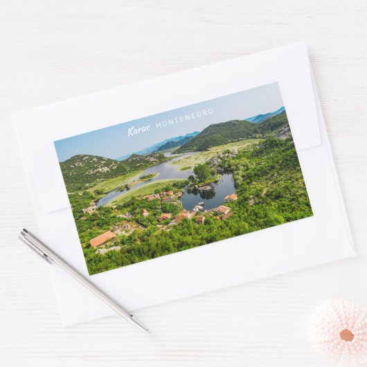 Benutzerdefinierter Text Montenegro Rechteckiger Aufkleber (Umschlag)
