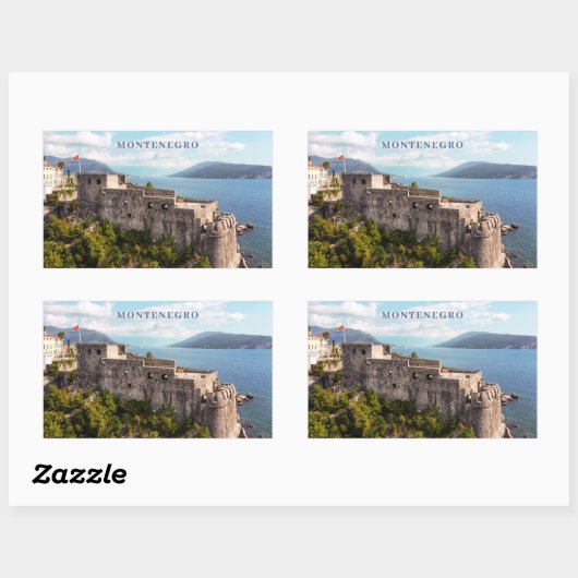 Benutzerdefinierter Text Montenegro Rechteckiger Aufkleber (Blatt)