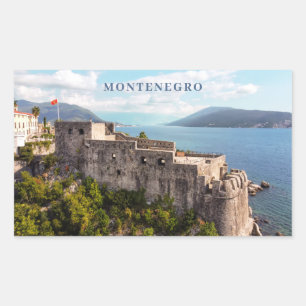 Benutzerdefinierter Text Montenegro Rechteckiger Aufkleber