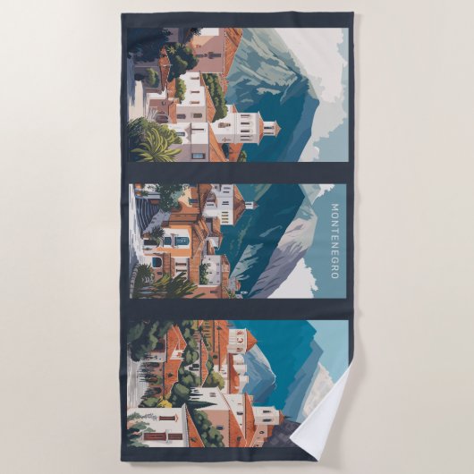 Benutzerdefinierter Text Montenegro Strandtuch (Vorderseite)