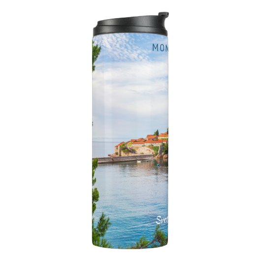 Benutzerdefinierter Text Montenegro Thermosbecher (Nach links gedreht)