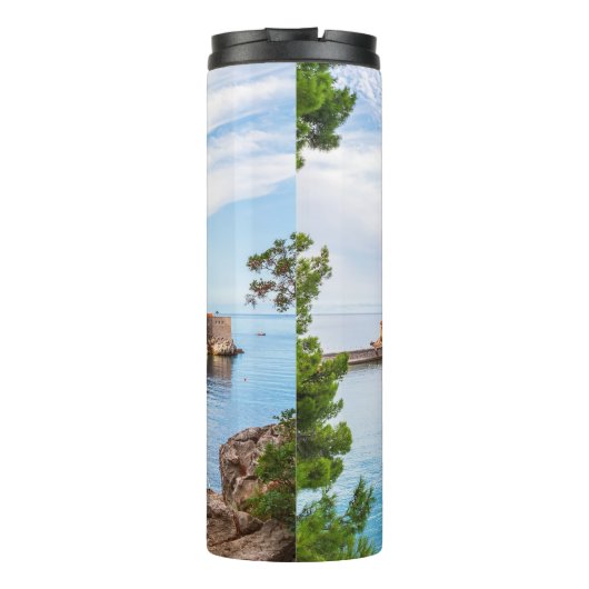 Benutzerdefinierter Text Montenegro Thermosbecher (Rückseite)