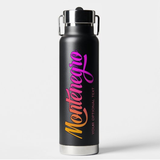 Benutzerdefinierter Text Montenegro Trinkflasche (Vorderseite)