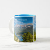 Benutzerdefinierter Text Montenegro Zweifarbige Tasse (Vorderseite Links)