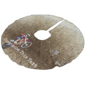 Benutzerdefinierter Text/ Motorrad Männer Mudding  Leinenimitat Weihnachtsbaumdecke (Schrägansicht)