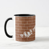 Benutzerdefinierter Text - Mug Brick Wall braun Tasse (Links)
