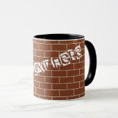 Benutzerdefinierter Text - Mug Brick Wall braun Tasse (VorderseiteRechts)