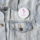 Benutzerdefinierter Text Neonpinken Flamingo-Firme Button (Beispiel)