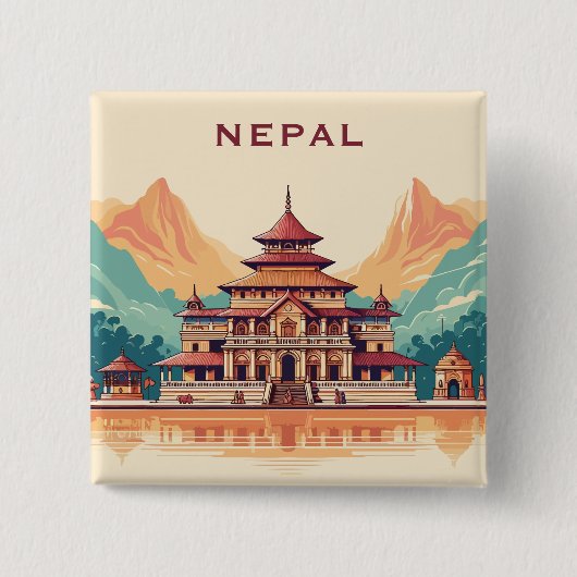 Benutzerdefinierter Text Nepal Button (Vorderseite)