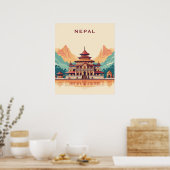 Benutzerdefinierter Text Nepal Poster (Küche)