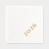Benutzerdefinierter Text Neujahr 2026 Party Gold Servietten Mit Folie (Vorderseite)