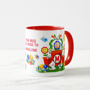 Benutzerdefinierter Text Niedlich Emoji-Blume Kid- Tasse