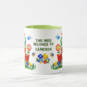 Benutzerdefinierter Text Niedlich Emoji-Blume Kid- Tasse (Zentrum)