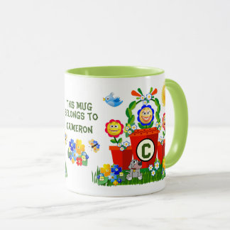 Benutzerdefinierter Text Niedlich Emoji-Blume Kid- Tasse