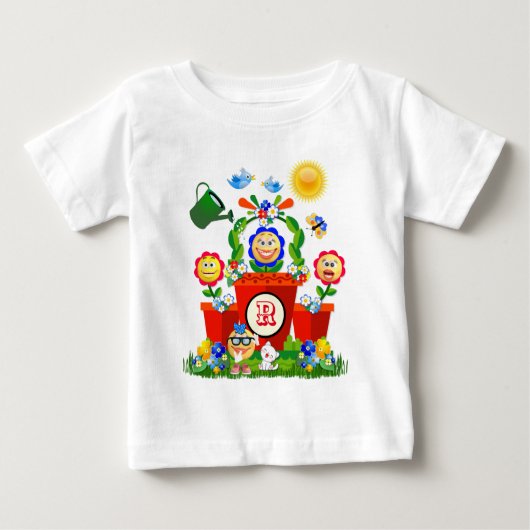 Benutzerdefinierter Text Niedlich farbige Emoji-Bl Baby T-shirt (Vorderseite)