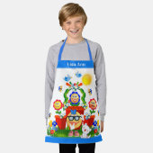 Benutzerdefinierter Text Niedlich farbige Emoji-Bl Schürze (Getragen)