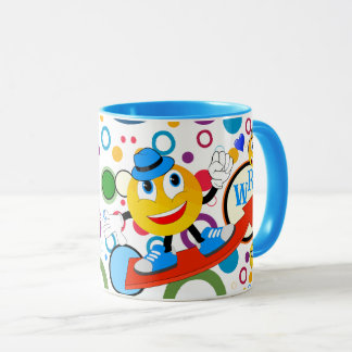 Benutzerdefinierter Text Niedlich Funny Emojis Kid Tasse
