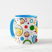 Benutzerdefinierter Text Niedlich Funny Emojis Kid Tasse (Vorderseite Links)