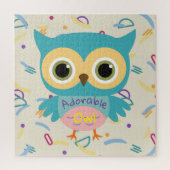 Benutzerdefinierter Text niedliche Uhpastel Vintag Puzzle (Vertikal)