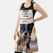 Benutzerdefinierter Text, niedlicher Schwarzweißhu Schürze (InSitu)