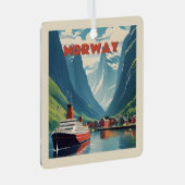 Benutzerdefinierter Text Norwegen Ornament Aus Metall (Vorderseite Rechts)