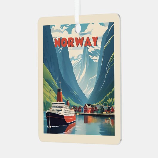 Benutzerdefinierter Text Norwegen Ornament Aus Metall (Vorderseite links)