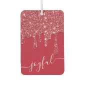 Benutzerdefinierter Text oder Name von Red Glitzer Autolufterfrischer (Vorderseite)