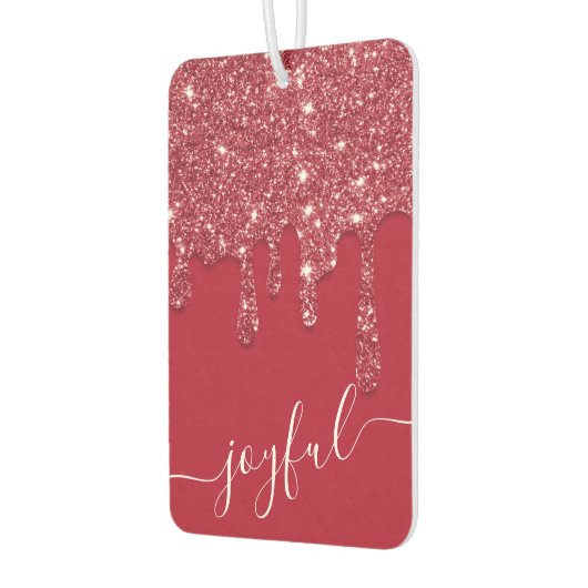 Benutzerdefinierter Text oder Name von Red Glitzer Autolufterfrischer (Links)