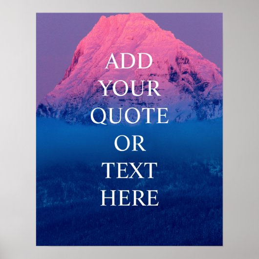 Benutzerdefinierter Text Ombre Berg Inspiration Zi Poster (Vorne)